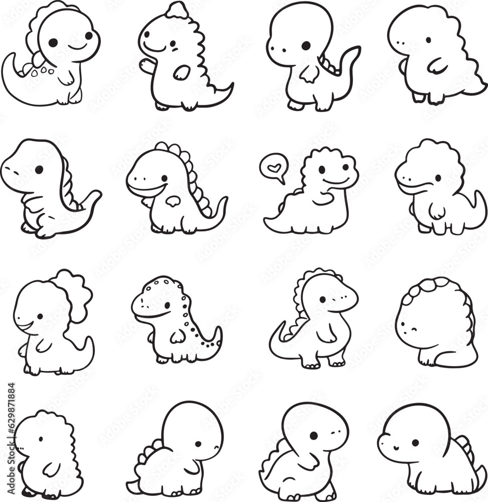 Dinosaur animal pet cute doodle