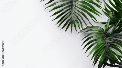 Palm leaves  isolated on white  Generative ai