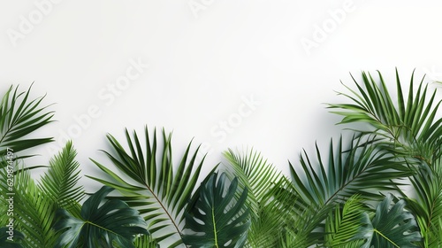 Palm leaves  isolated on white  Generative ai