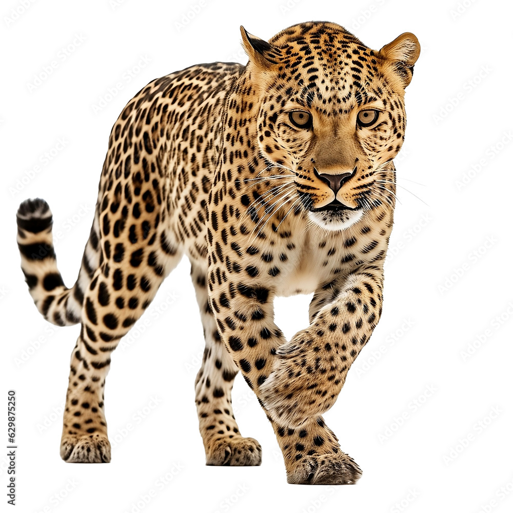Fototapeta premium leopard isolated on white background