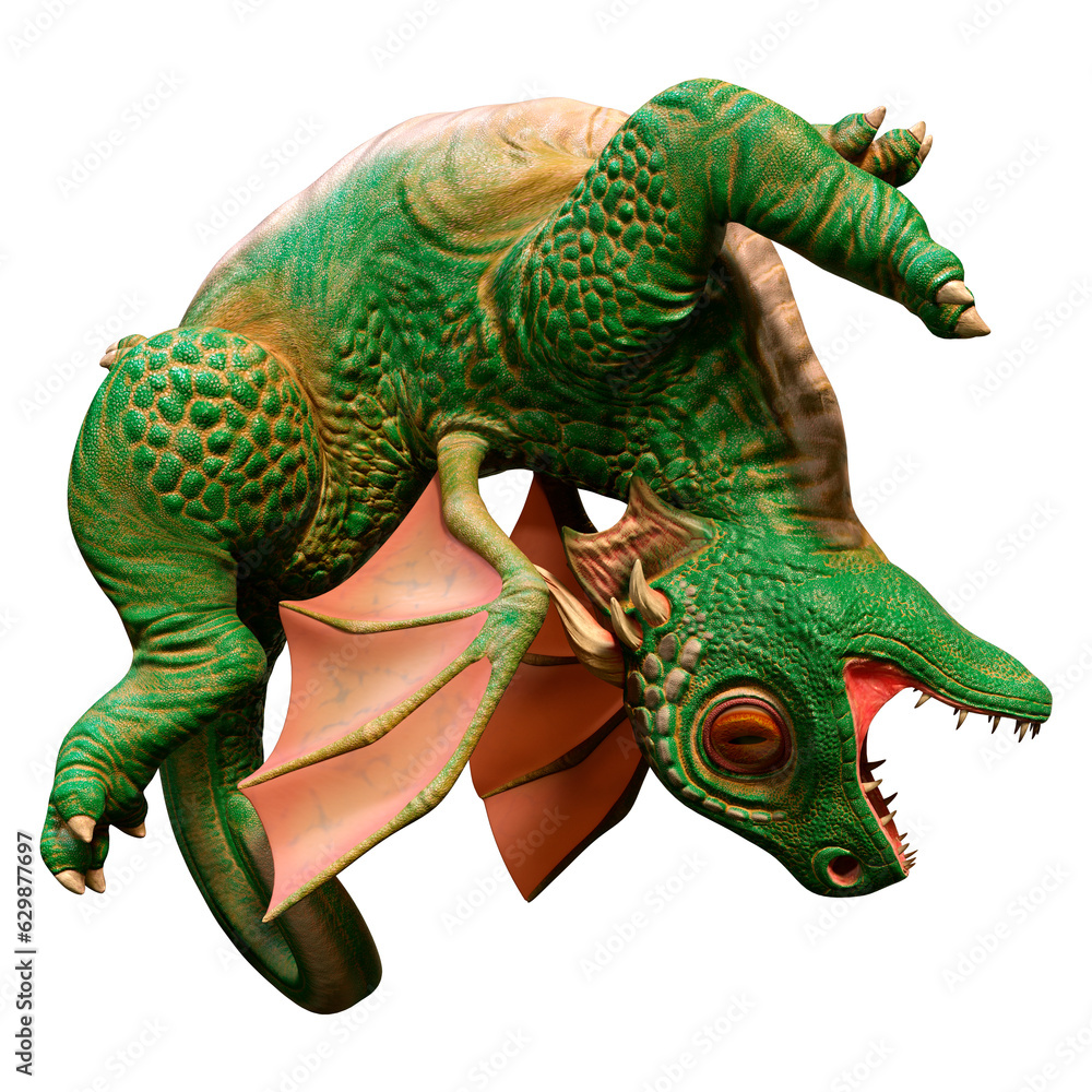 Fototapeta premium 3D Rendering Fairy Tale Dragon on White