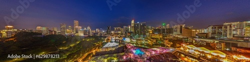 Panoramic view of Singapore skyline with Clark Quay entertainment district