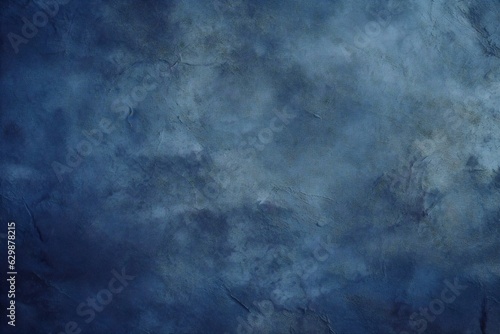 Generative AI : Beautiful Decorative Navy Blue Stucco Wall Background. Art Abstract Grunge Texture Web Banner With Copy Space for design