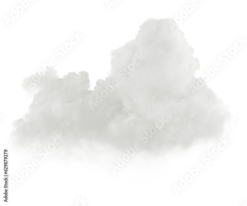 Isolate abstract white smooth clouds on transparent backgrounds 3d render png