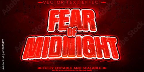 Horror text effect, editable night and scary text style