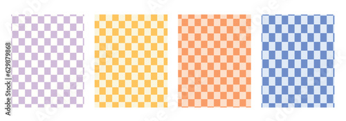Distorted seamless checkered pattern. Trendy 70's style. vector background with a pattern like a checkerboard. Retro backgrounds. groovy.
