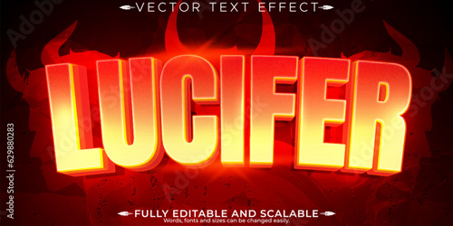 Lucifer text effect; editable demon and hell text style