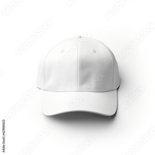 Mockup a blank cap white, on a clean white background. AI Generated Image