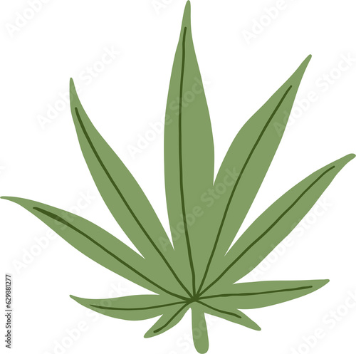 Fototapeta Naklejka Na Ścianę i Meble -  simplicity cannabis leaf freehand drawing