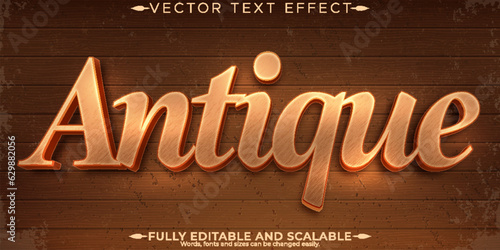 Antique old text effect, editable retro and ancient text style.