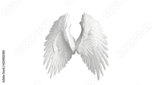 Transparent Angelic Elegance: Flying White Angel Wing - Captivating Stock Image for Sale. Transparent background