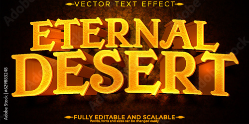 Desert sand text effect, editable island and beach text style