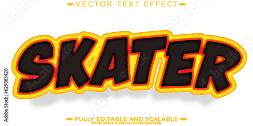 Skater text effect, editable flamer and fire text style