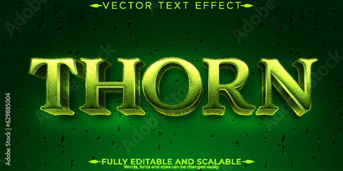 Thorn forest text effect, editable natural and green text style