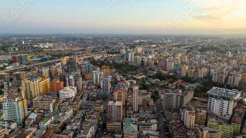 Aerial view of Dar Es Salaam city in Tanzania