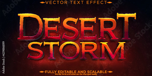 Desert text effect, editable movie and dune text style