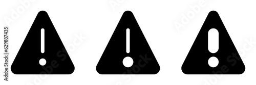 Exclamation mark icon set for alerts and warnings