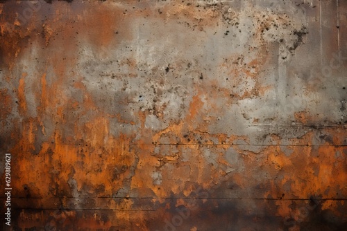 Rusty metal texture background. ai generative art