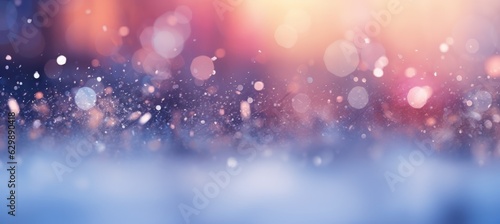 Frozen snow winter background. Christmas and new year event concept. Generative AI technology.