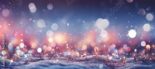 Christmas winter snow background. Generative AI technology.