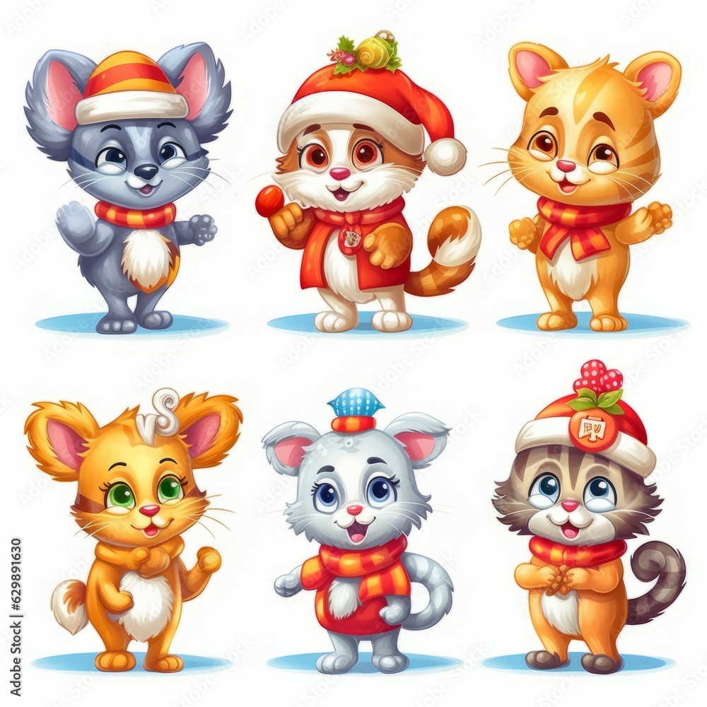 Fototapeta premium Christmas Themed Character Graphics Element created with Generative AI