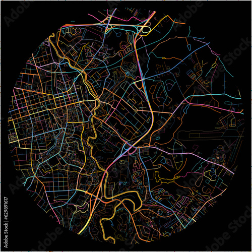 Colorful Map of Athens-ClarkeCounty, Georgia with all major and minor roads.