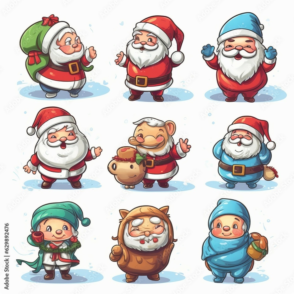 Christmas Themed Character Graphics Element created with Generative AI Stock Illustration