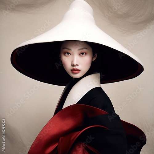 Illustration of a fashion portrait AI Generated