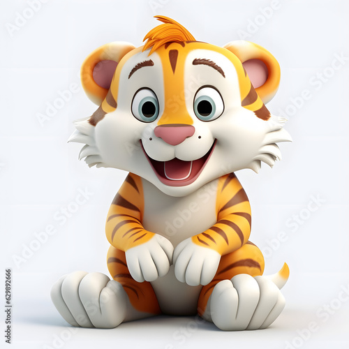 Cute Tiger 3d animation Made with Generative AI