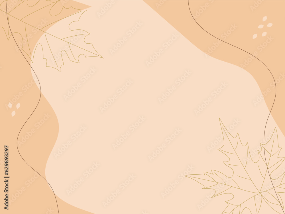 Abstract background with line art autumn Leaf. Vector illustration of backdrop with copy space text Abstract background with line art autumn Leaf. Vector illustration of backdrop with copy space text