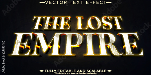 Empire text effect, editable metallic and shiny text style
