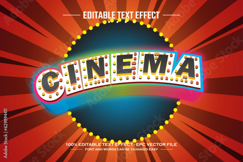 Cinema 3D editable text effect template