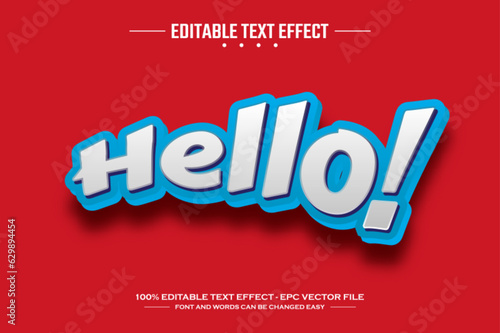 Hello 3D editable text effect template