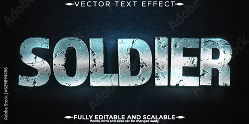 Editable text effect armor, 3d viking and warrior font style