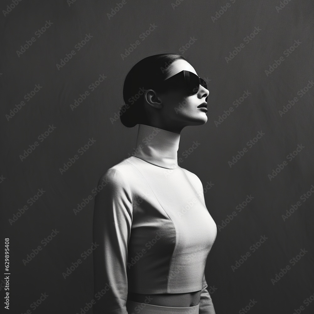Illustration of a fashion portrait AI Generated Illustration of a fashion portrait AI Generated