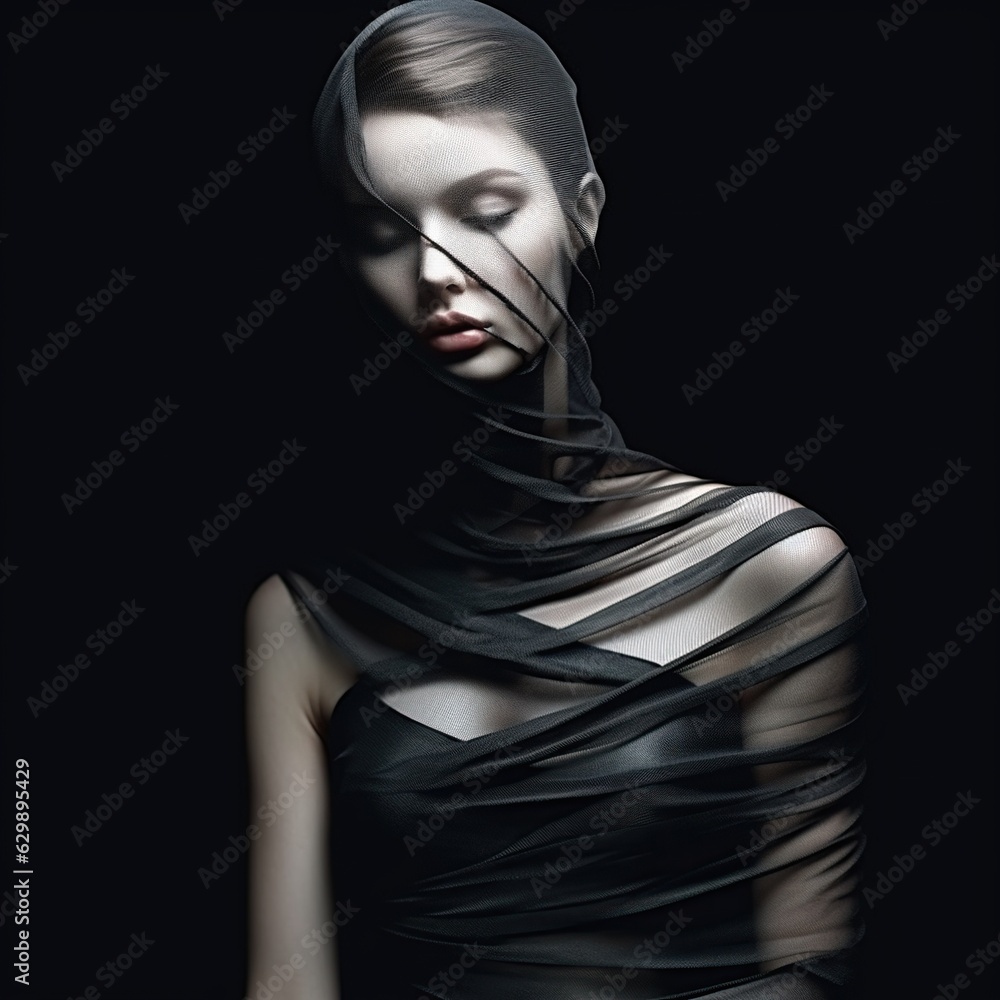 Illustration of a fashion portrait AI Generated