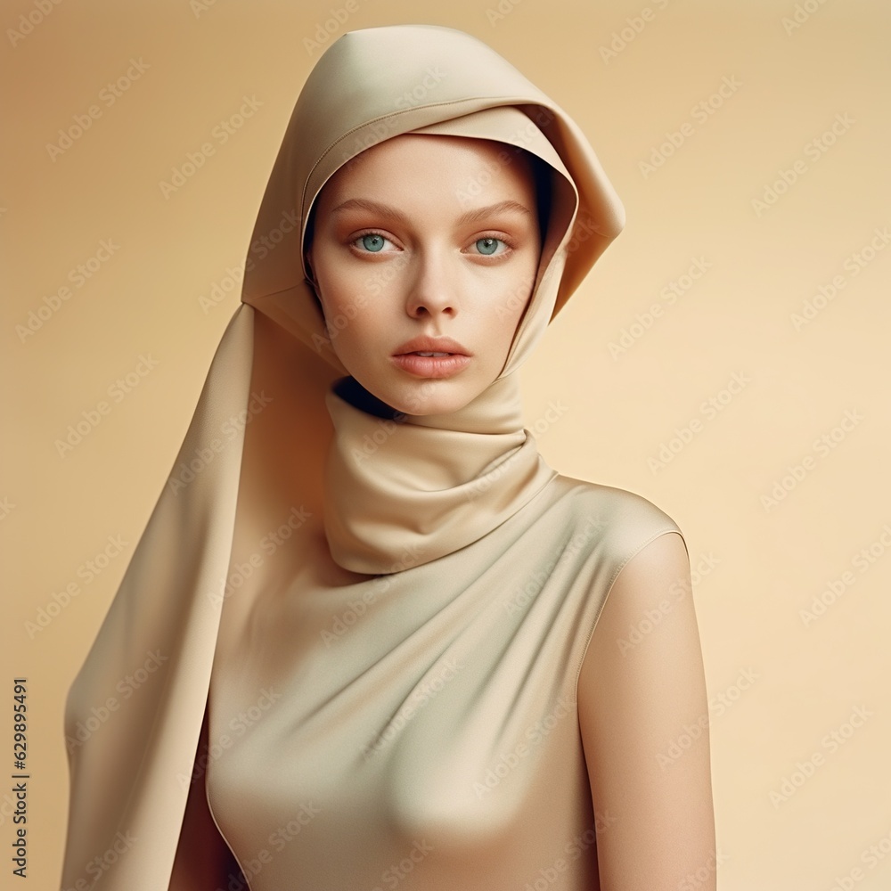Illustration of a fashion portrait AI Generated Illustration of a fashion portrait AI Generated