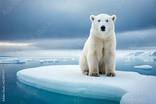 polar bear in the snow generated Ai.