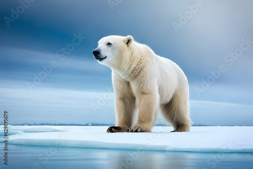 polar bear in the snow generated Ai.