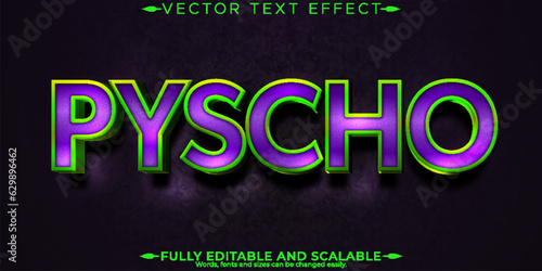 Pyscho metallic text effect, editable movie and trippy text style