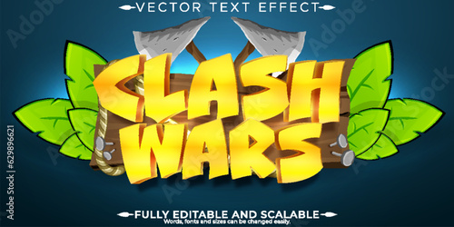 Clash wars text effect, editable game and cartoon text style