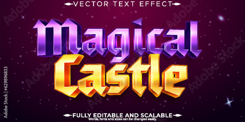 Editable text effect magic, 3d wizard and witch font style