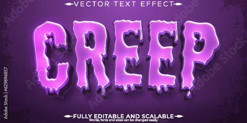 Creep text effect, editable horror and scary text style