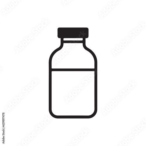 Bottle icon vector logo design 