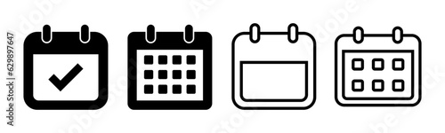 Calendar icon set illustration. Calender sign and symbol. Schedule icon symbol