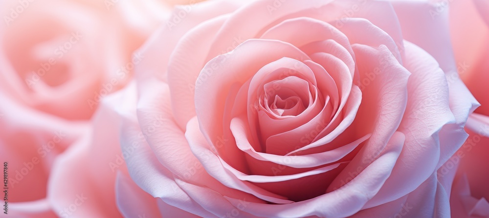 Pink rose flower. Valentine and wedding day background. Generative AI technology. Pink rose flower. Valentine and wedding day background. Generative AI technology.