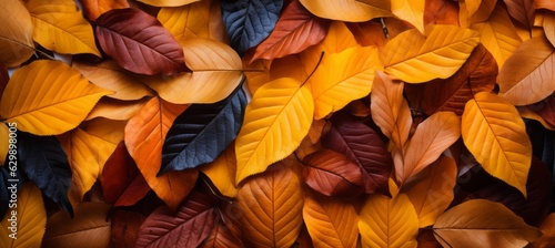Autumn leaves background. Generative AI technology.