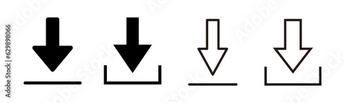 Download icon set illustration. Download sign and symbol