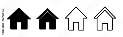 Home icon set illustration. House sign and symbol