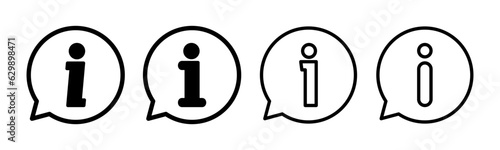 Info sign icon set illustration. about us sign and symbol. Faq icon